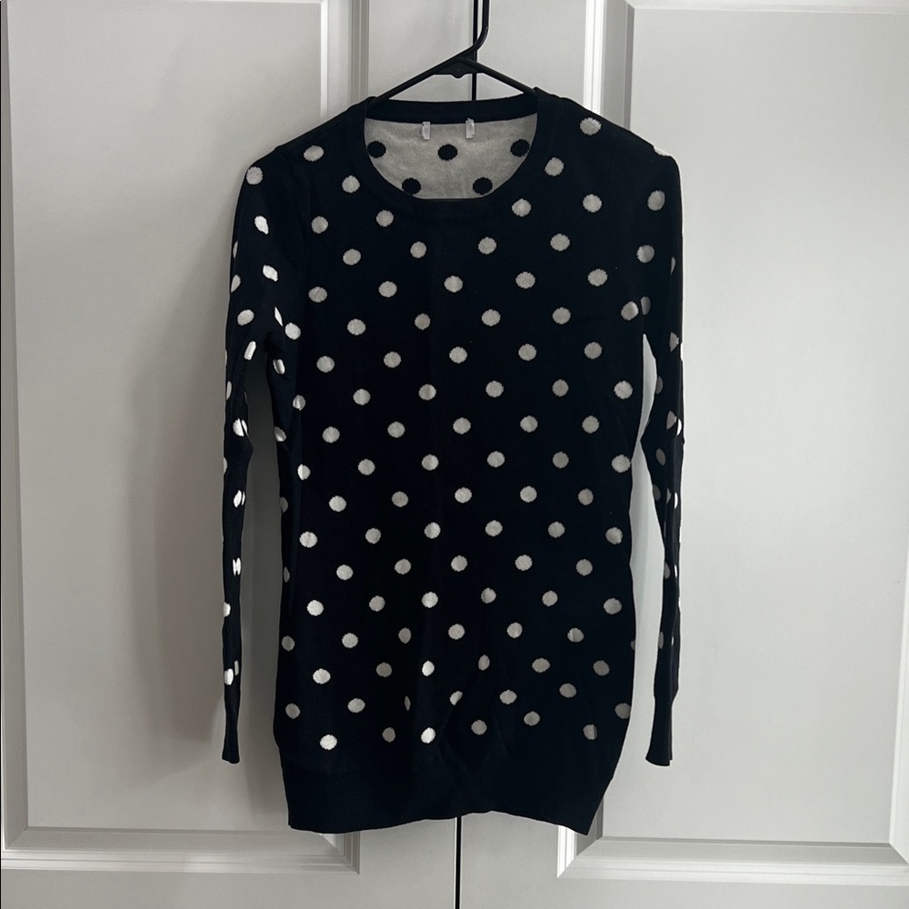 Motherhood Black and White Polka Dot Sweater